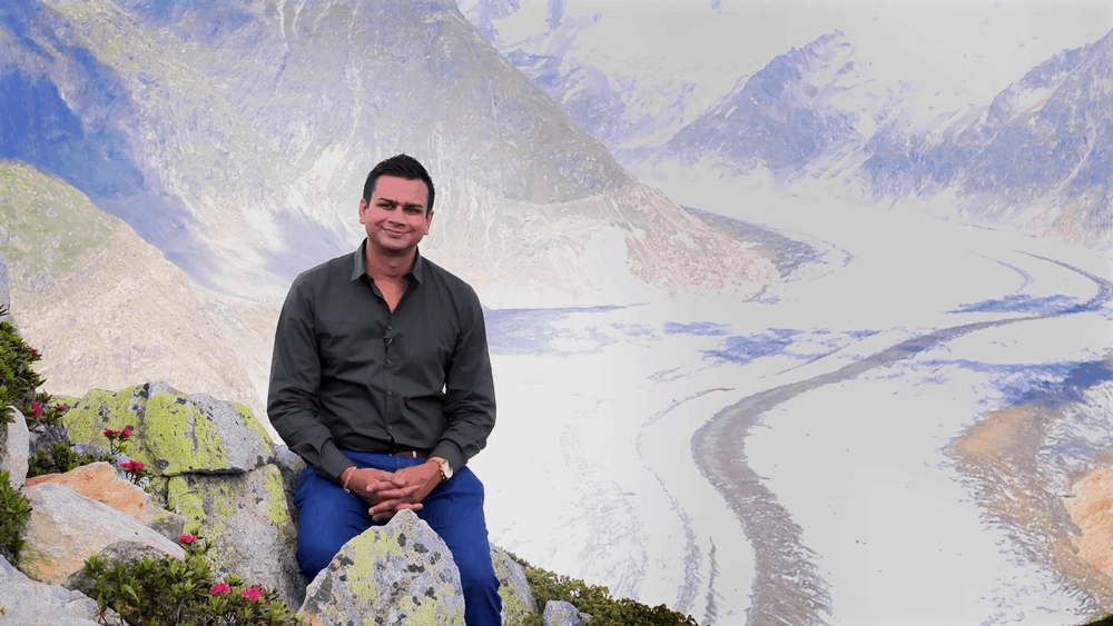 ashok sitting on mountain